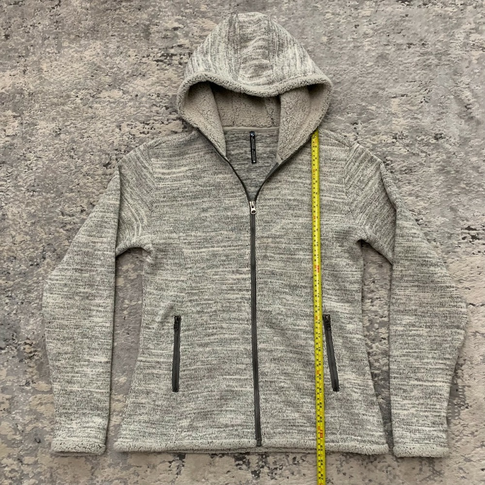 Kuhl Alska Fleece Jacket Womens Size Medium Gray Full Zip Cozy Hoodie Outdoor